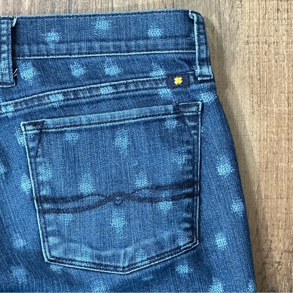 LUCKY BRAND CHARLIE SKINNY Low Rise Ikat Dot Pattern Ankle Jeans 6 / 28 - Picture 8 of 10